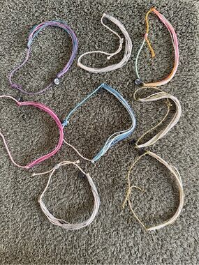 Pura Vida adult Multicolor Braided Bracelet Set - Pink, Blue, Purple, Yellow